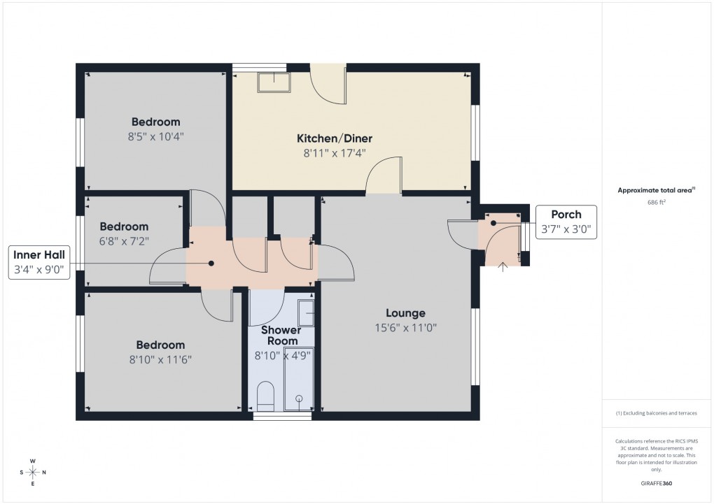 Floorplan for Chequers Green, Great Ellingham, Attleborough, Norfolk, NR17 1HU